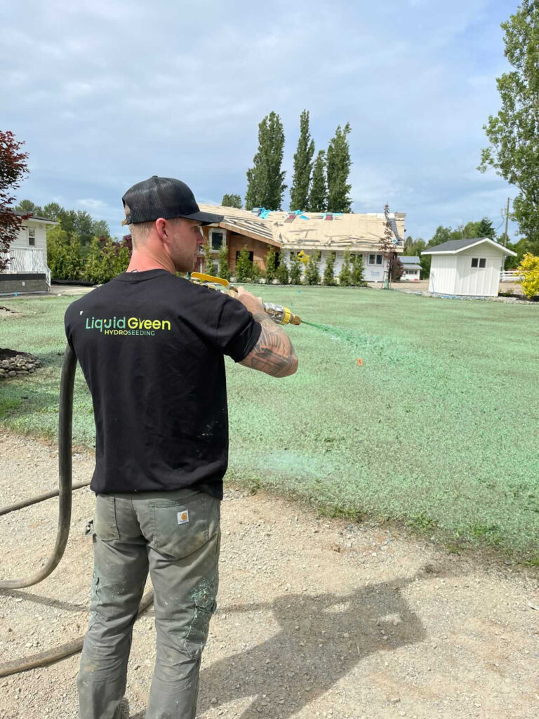 Residential Spray on Grass, what is hydroseeding image