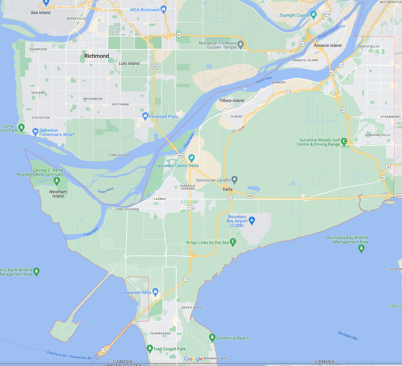 Delta Hydroseeding communities map