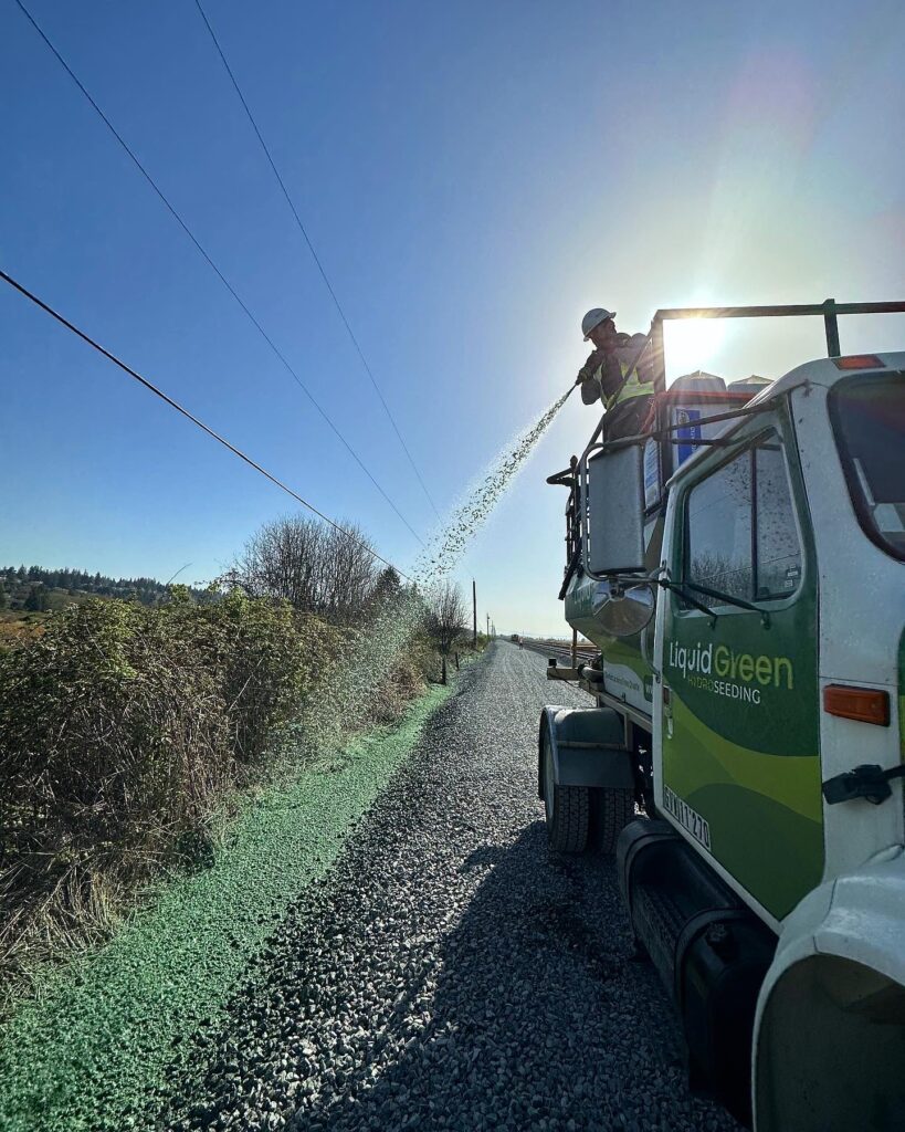 hydroseeding hydroseeder grass seed spray image