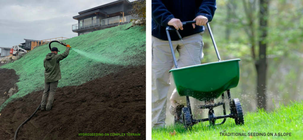 why hydroseeding is better than traditional seeding for complex terrain
