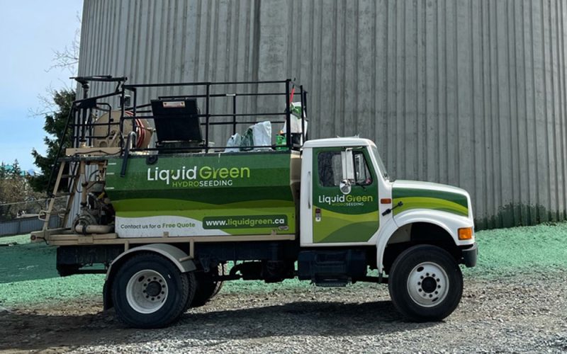liquidgreen hydroseeding spray grass truck liquid lawn seeder image